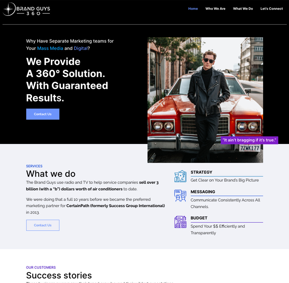 Brand Guys 360 Website by Wizard of Ads Online